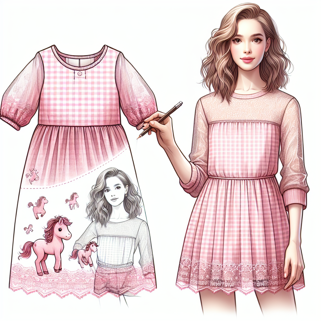 Pink Checkered Lace Pony Dress